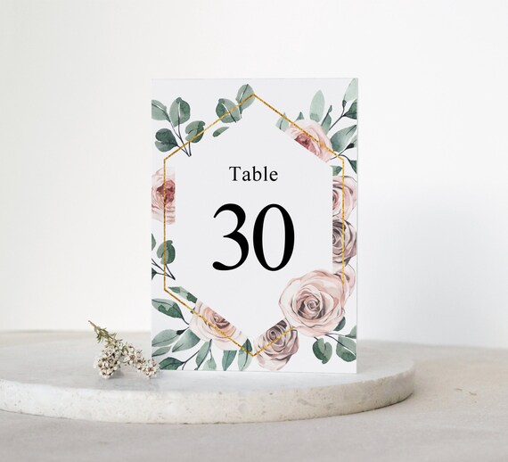 table number cards boho dusty rose floral printable table numbers 1 30 wedding table number sign 5x7 instant download b98 c96 by strawberry party print catch my party