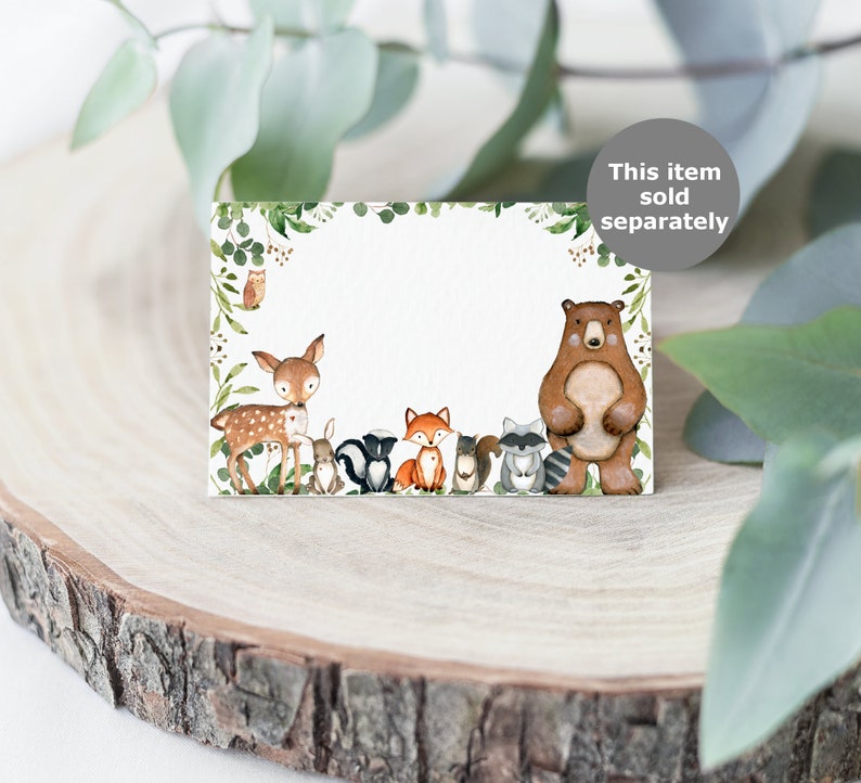 Woodland Animals Banner Greenery Woodland Baby Shower Banner Woodland Birthday Banner Forest Animals Printable NOT Editable 0120 image 4