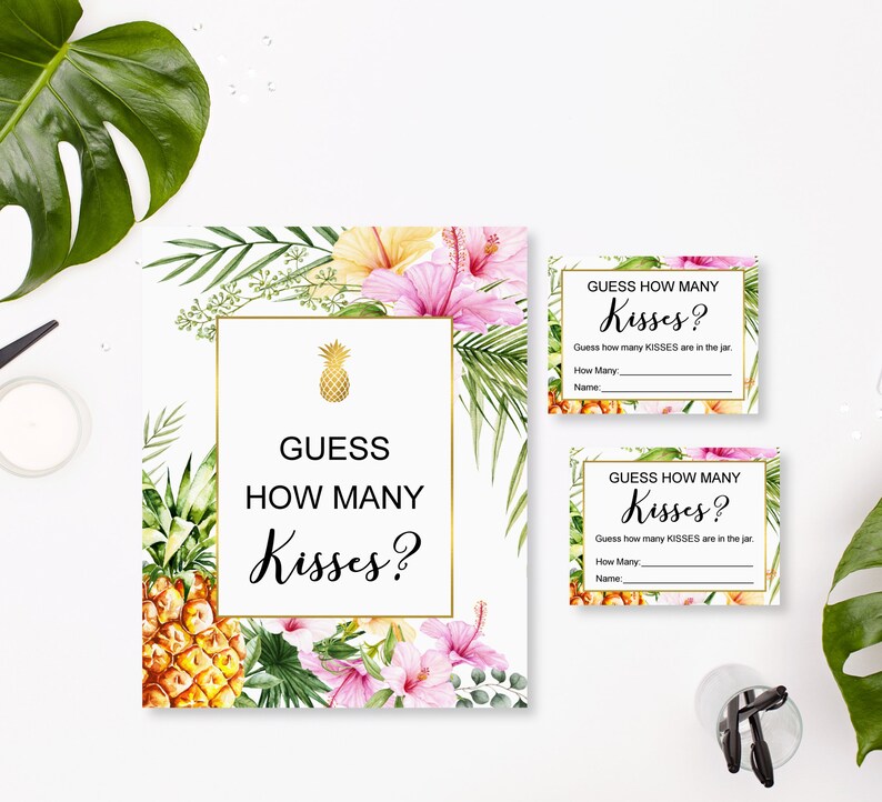 Tropical Bridal Shower Games Bundle Tropical Bridal Shower Etsy