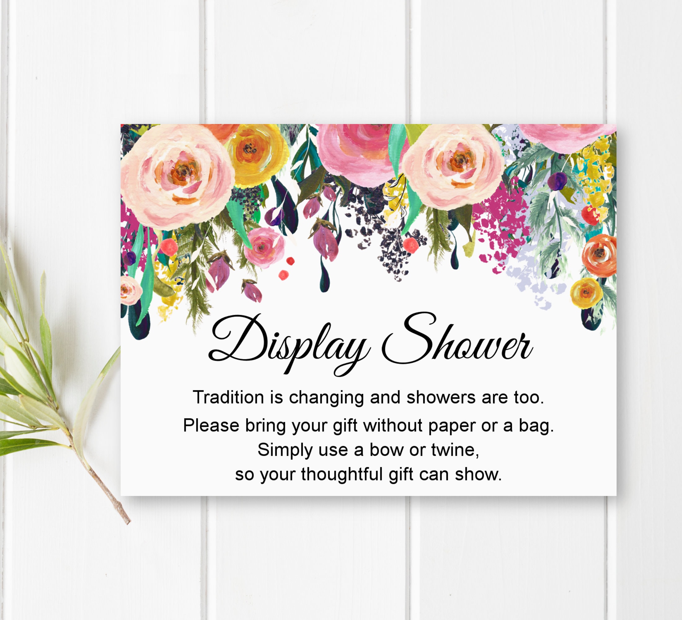 display-shower-insert-card-unwrapped-bridal-shower-wildflower-etsy