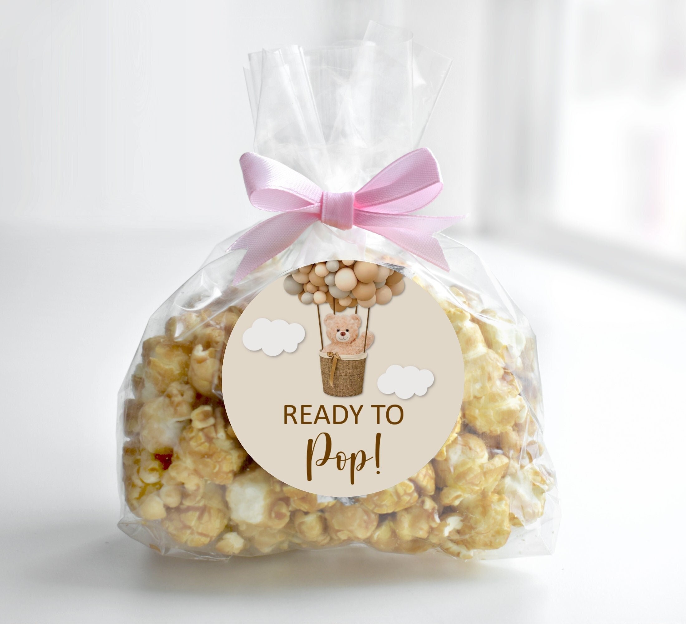 Ready To Pop - Blue Teddy Bear Balloons Baby Shower Popcorn Favors