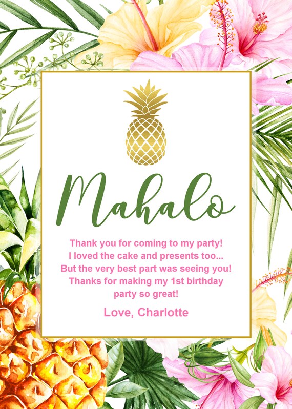 Paper Thank You Cards Luau Floral Hawaiian Thank You Card Boxed Set of