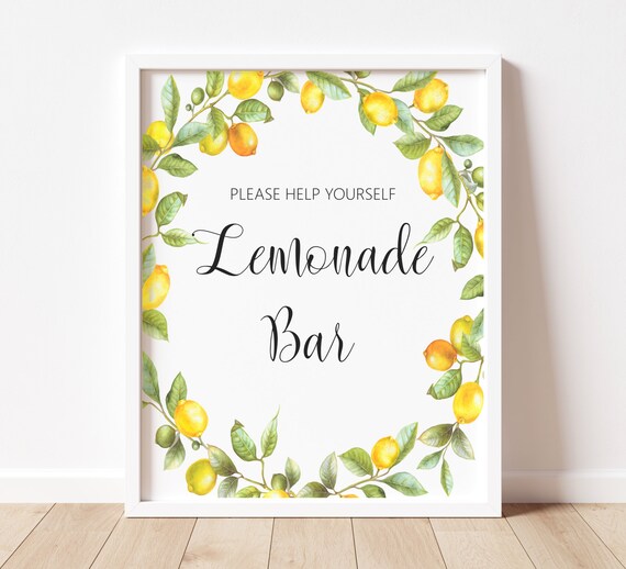 Editable Sign Summer bridal shower sign PRINTABLE 001 Lemon Bridal Shower Sign