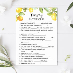 Citrus Baby Shower Games Bundle, Lemon Baby Shower Game Printable 0140 image 6