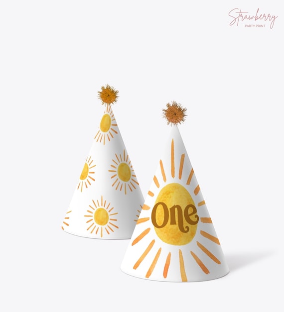 PRINTABLE Party Hats First Trip Around The Sun Birthday Decor You Are My Sunshine 1st Birthday Party Decorations NOT Editable A12 C12 Il_570xn
