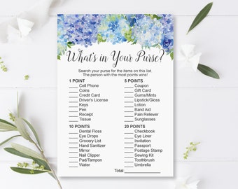 Blue Floral Bridal Shower Games Printable Game Bundle Spring Summer Hydrangea Bridal Shower Wedding Shower Games NOT Editable B77