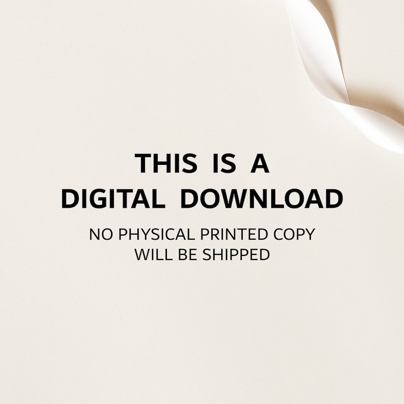 K&ouml;nnte beinhalten: Text auf wei&szlig;em Hintergrund mit der Aufschrift "Dies ist ein digitaler Download. Es wird keine physische gedruckte Kopie versandt."