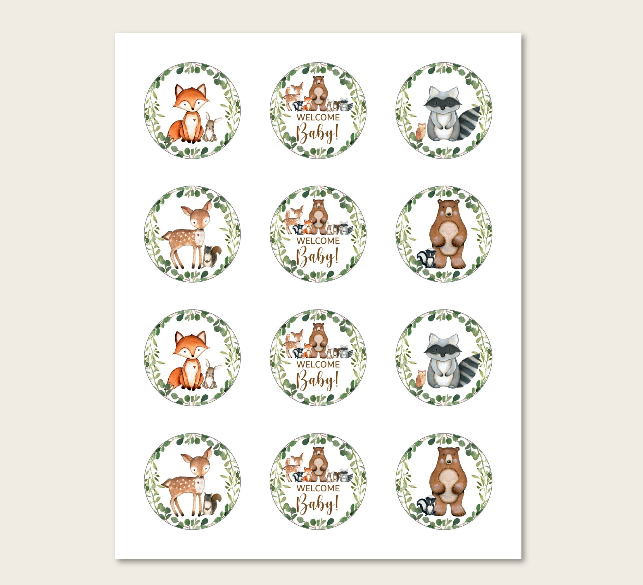 Woodland Cupcake Toppers Woodland Baby Shower Cupcake Decor Etsy Canada