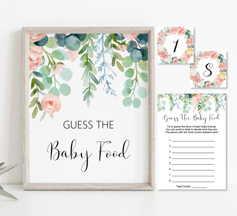 Guess the Baby Food Game Baby Shower Game Baby Food Tasting Etsy