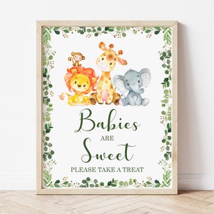 Babies Are Sweet Sign Jungle Baby Shower Safari Baby Shower Favors Sign Printable Jungle Animals NOT Editable 0128