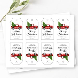Christmas Gift Tags Thank You Tags Favor Tags Printable Retro | Etsy
