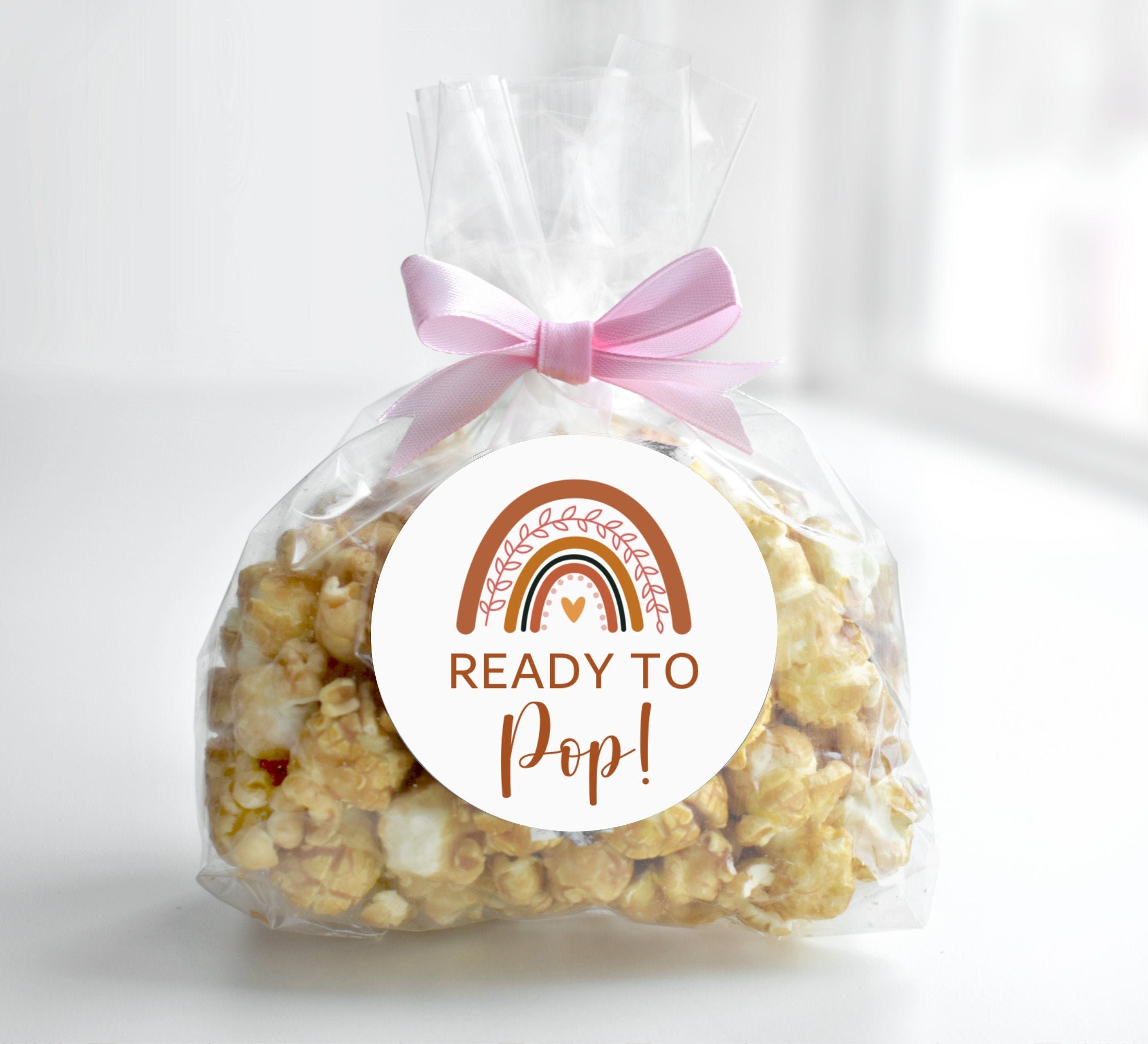 Rainbow Ready To Pop Stickers Popcorn Labels Printable Boho | Etsy