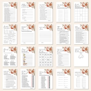 Editable Fall Bridal Shower Games Bundle Boho Bridal Shower Floral Bridal Games Pack Printable Corjl 0131 image 2