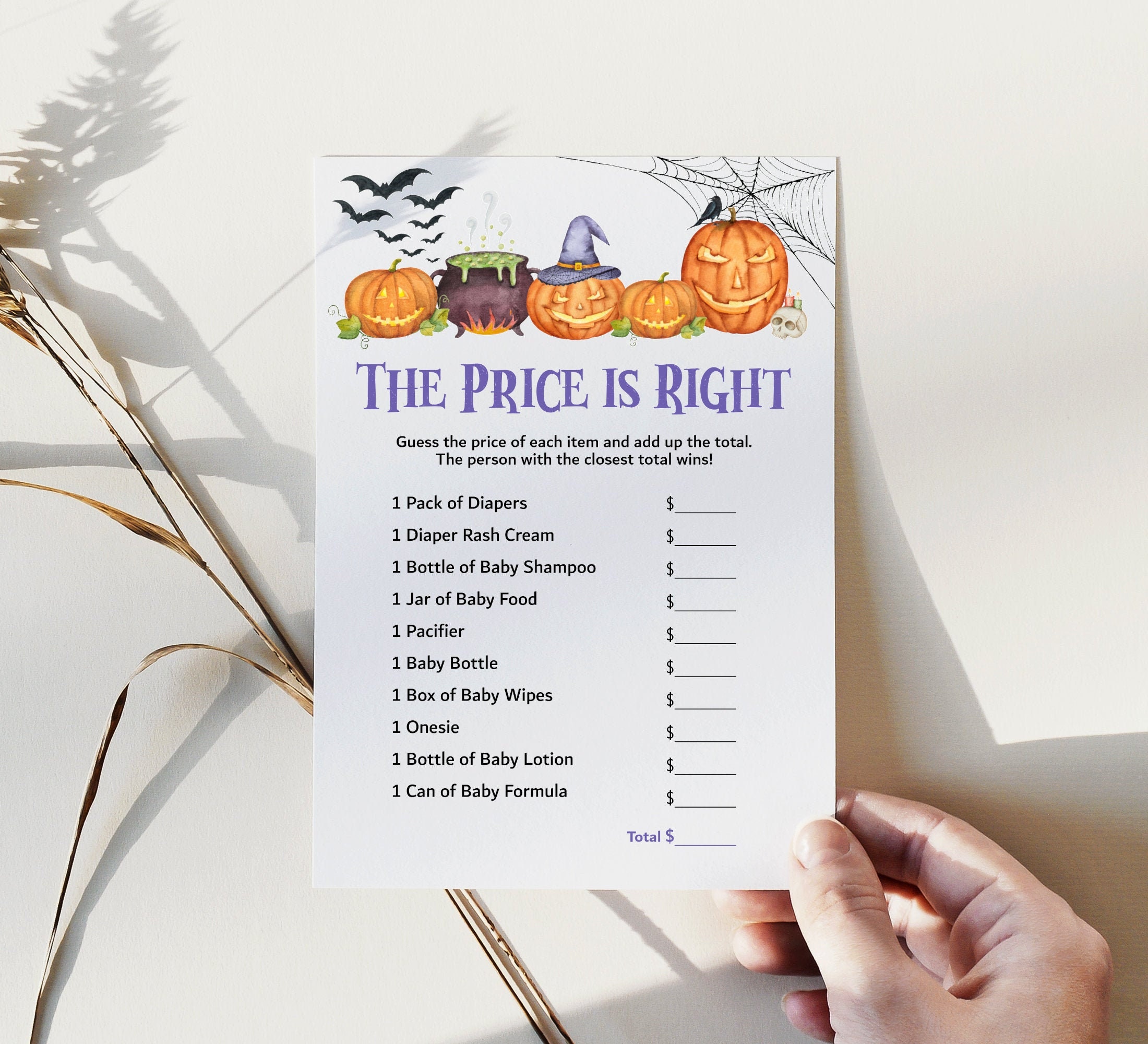 Halloween the Price is Right Game Halloween Baby Shower Game Etsy