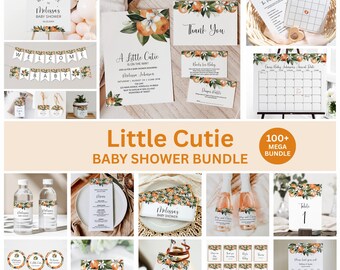 Editable Little Cutie Baby Shower Bundle – Citrus Theme Printable Corjl Template 0125