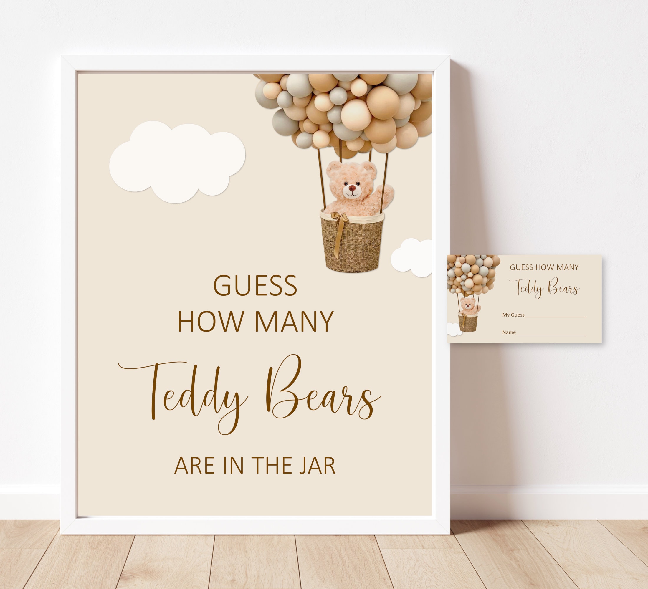 Big Dot Of Happiness 'We Can Bearly Wait' Baby Shower Game - Candy Guessing Game With 40 Cards & Stand