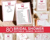 Editable Cherry Bridal Shower Games Bundle She's The Cherry On Top Bridal Party Games Wedding Shower Game Template Corjl 0144