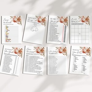 Editable Fall Bridal Shower Games Bundle Boho Bridal Shower Floral Bridal Games Pack Printable Corjl 0131 image 6