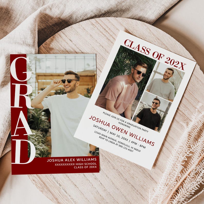 Editable Graduation Announcement Class of 2026 Bold Modern Graduation Photo Card Grad Invitation Template Corjl 0143 image 5