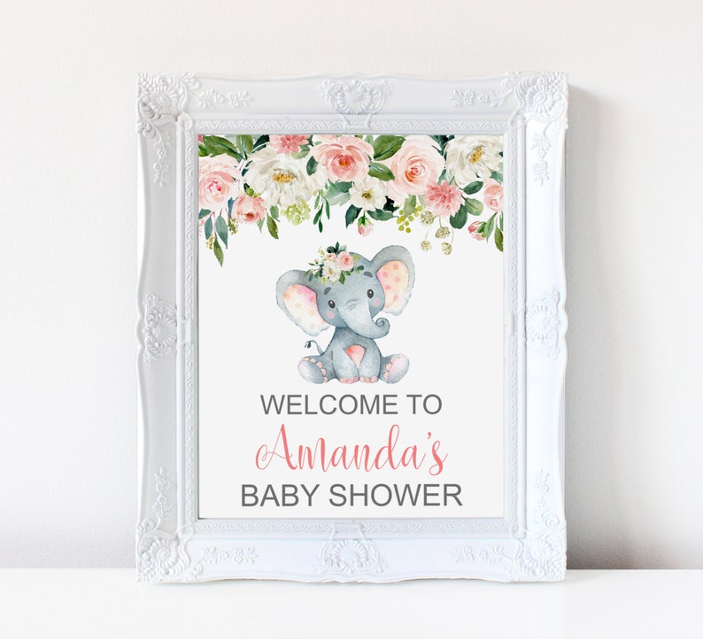 Baby elephants baby shower theme for girls