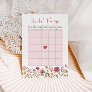 Wildflower Bridal Shower Bingo Juego Floral Bridal Shower Garden Tea Party Bridal Shower Juego Imprimible NO Editable 0123