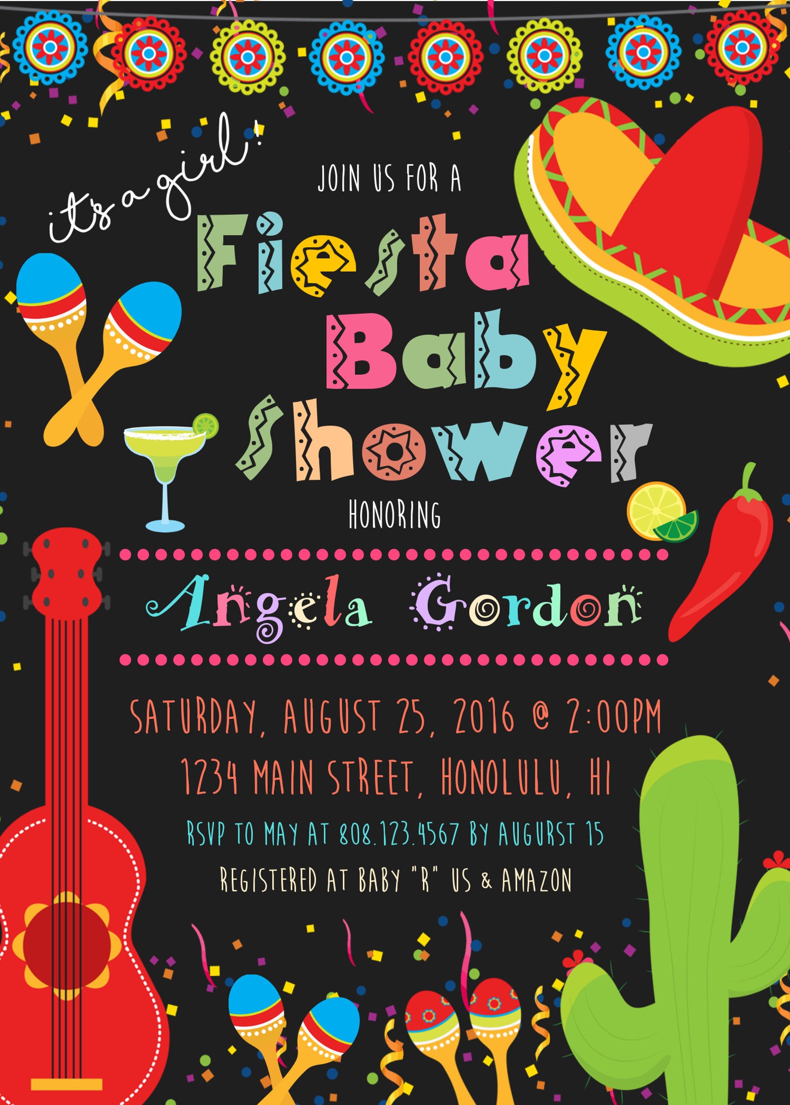 Fiesta Baby Shower Invitation Mexican Baby Shower Invitation - Etsy