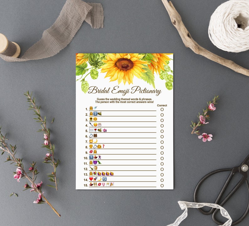 Emoji Pictionary Bridal Shower Game Bachelorette Game Etsy