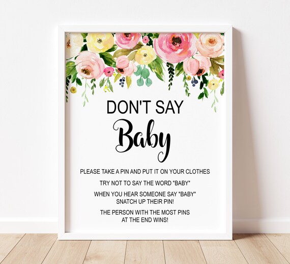 Printable Don't Say Baby Game, Baby Shower Game, Instant Download