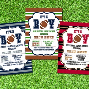 Football Baby Shower Invitation NFL Baby Shower Invitation Boy Baby Shower Invitation Baby Sprinkle Customize Printable Invitation C65 image 3