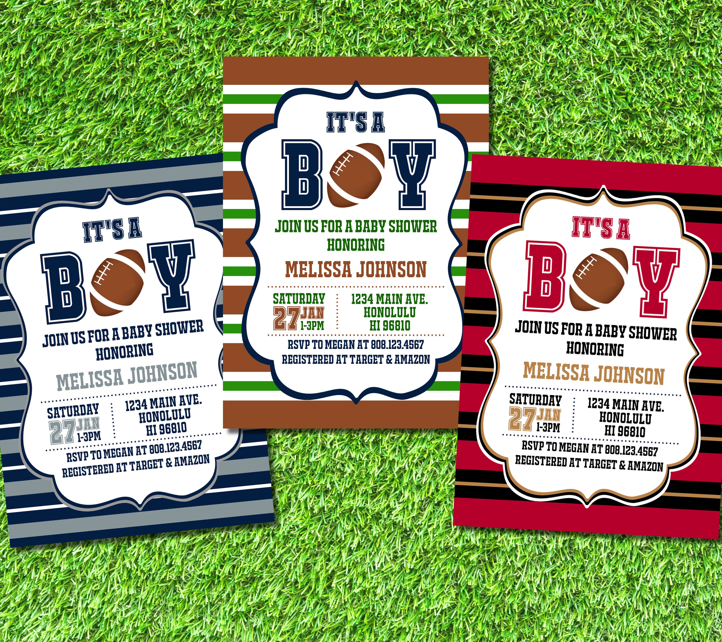 Football Baby Shower Invitation NFL Baby Shower Invitation Boy Etsy