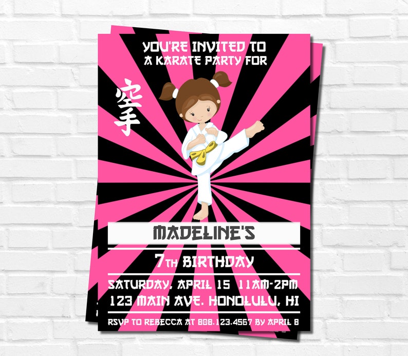 taekwondo-birthday-invitation-girl-karate-birthday-invitation-etsy