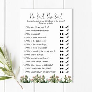 Succulent Cactus Bridal Shower Game Bundle Games Package Printable Boho Fiesta Couples Shower Wedding Shower Games NOT Editable B94 image 6