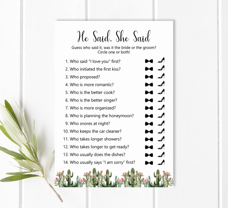 Succulent Cactus Bridal Shower Game Bundle Games Package Printable Boho Fiesta Couples Shower Wedding Shower Games NOT Editable B94 image 6