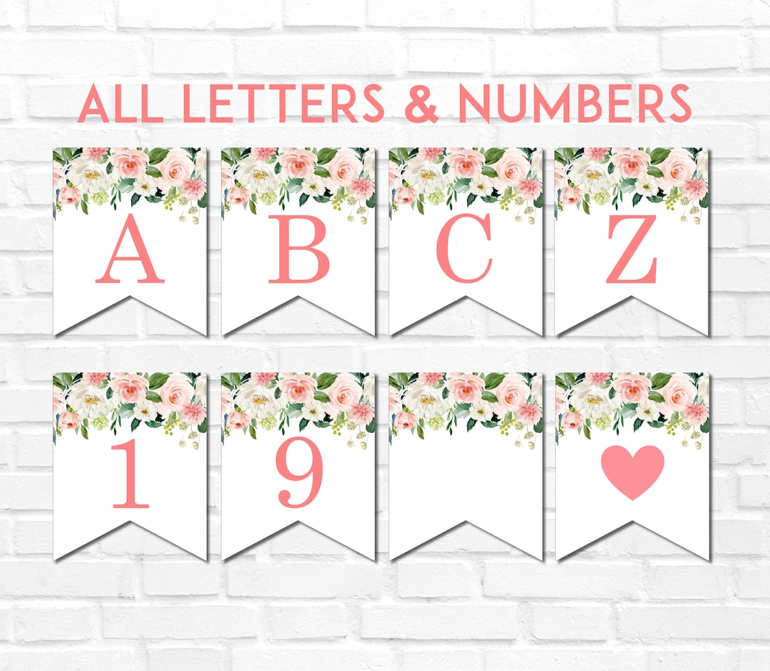Banner Printable Baby Shower Banner Birthday Party Banner Blush Pink ...