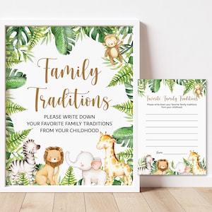 Familientraditionen Karten und Zeichen Dschungel-Babyparty-Spiel Dschungeltiere Safari-Babyparty-Spiel Druckbar NICHT bearbeitbar 0127
