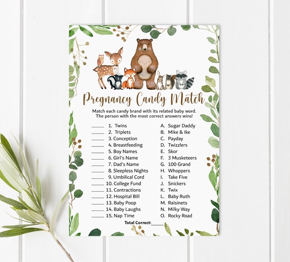 11 Woodland Baby Shower Games Printable Package - Press Print Party!