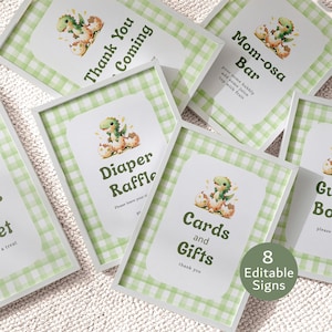 Editable Dinosaur Baby Shower Games, Hatching Soon Baby Shower Game Bundle, Digital Download, Corjl 0157 image 19