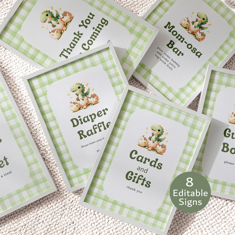 Editable Dinosaur Baby Shower Games, Hatching Soon Baby Shower Game Bundle, Digital Download, Corjl 0157 image 19