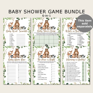 Baby Sock Hunt Game Sign Woodland Baby Shower Game Greenery Woodland Animals Forest Baby Shower Game Printable NOT Editable 0120 image 4