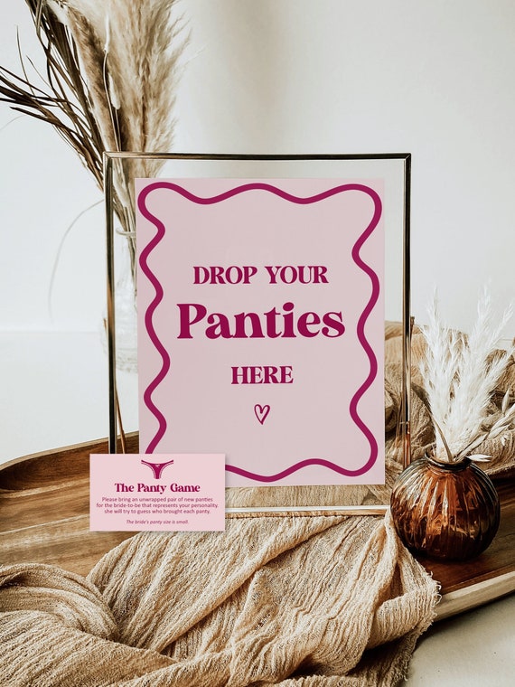 The Panty Game Retro Pink and Red Bridal Shower Game Drop Your Panties ...