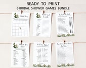 Succulent Cactus Bridal Shower Game Bundle Games Package Printable Boho Fiesta Couples Shower Wedding Shower Games NOT Editable B94