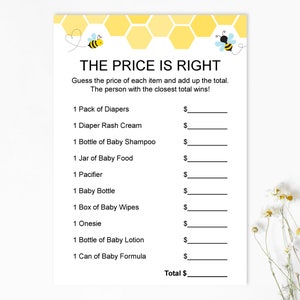 Bumble Bee Baby Shower Games Printable Game Bundle Mommy to Bee Gender ...