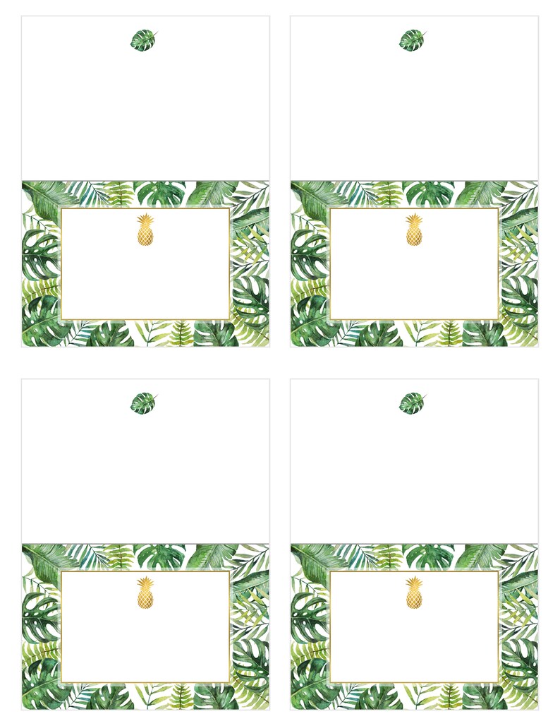 Hawaiian Luau Food Label Place Card Template Editable Buffet | Etsy
