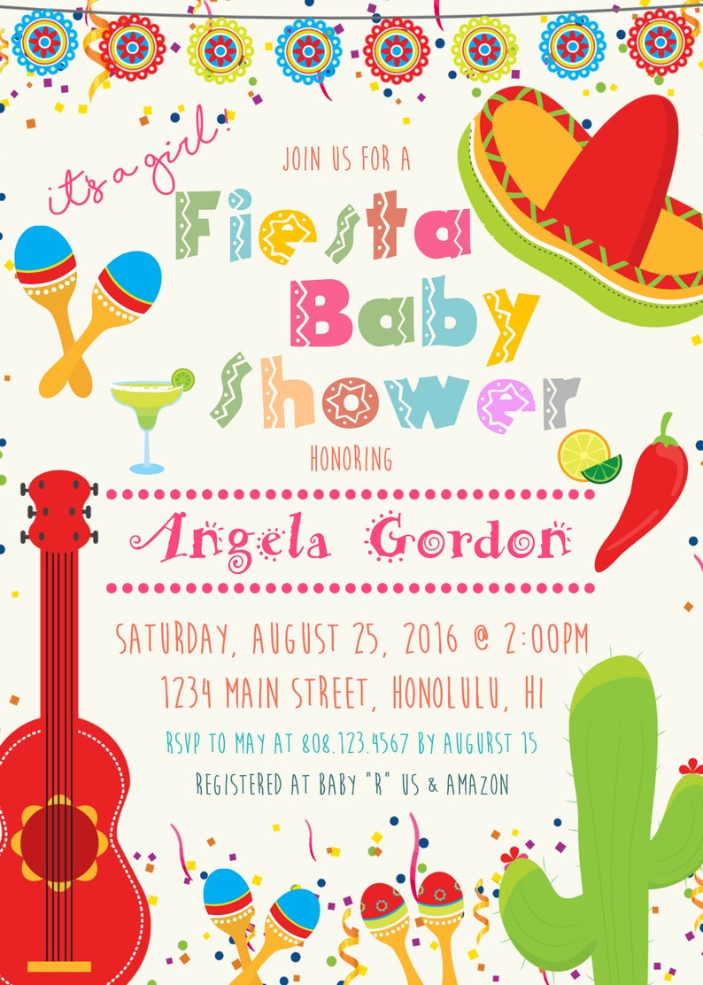 Fiesta Baby Shower Invitation Mexican Baby Shower Invitation Etsy