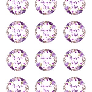 Ready to Pop Stickers Purple Baby Shower Favor Tags Popcorn - Etsy