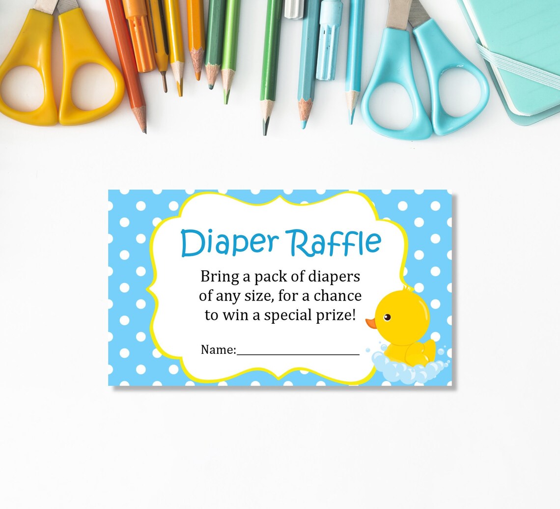Rubber Duck Diaper Raffle Tickets Little Ducky Baby Shower Etsy