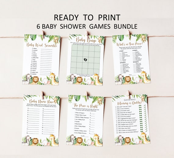 Forest Animals Baby Shower Games, Printable Games, Baby Games Pack, Instant  download - Crealandia