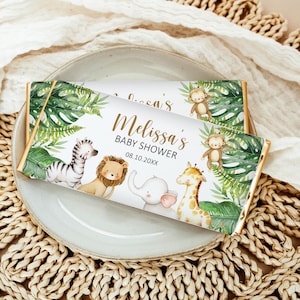 Editable Safari Candy Bar Wrapper Safari Birthday Safari Baby Shower Chocolate Bar Wrapper Label Printable Template Corjl 0127