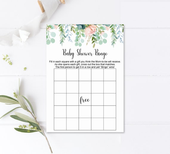 Boho Baby Shower Bingo Cards Boho Chic Baby Shower Game Bingo Printable Blank Bingo Template Eucalyptus Pink Floral NOT Editable C73 Il_570xn