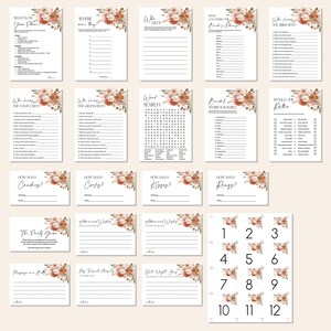 Editable Fall Bridal Shower Games Bundle Boho Bridal Shower Floral Bridal Games Pack Printable Corjl 0131 image 4
